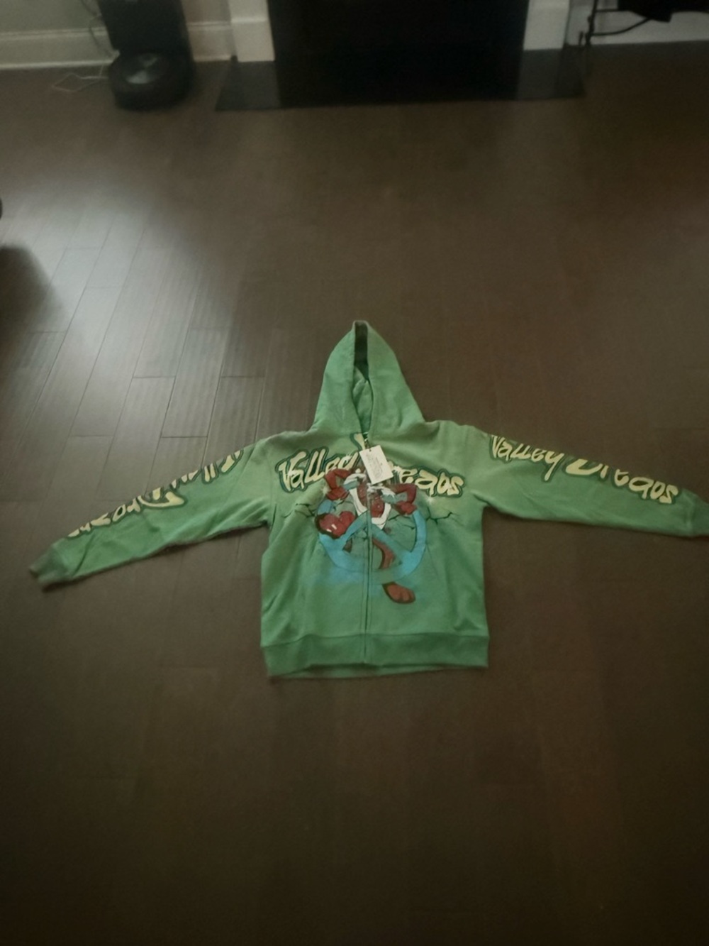 Green Graphic Zip-Up Hoodie for Kids